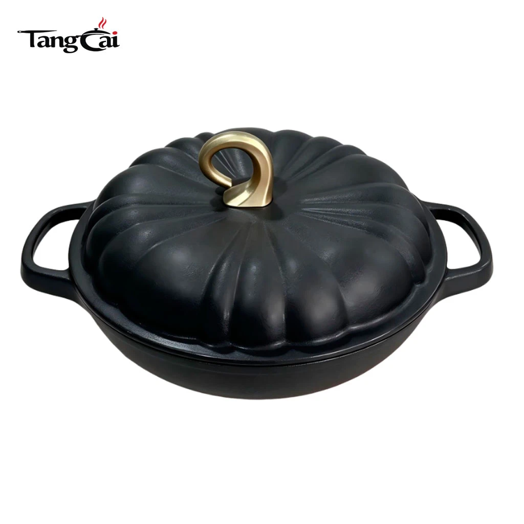 Olla para cacerola con forma de calabaza y hierro fundido esmaltado OEM con forma de calabaza