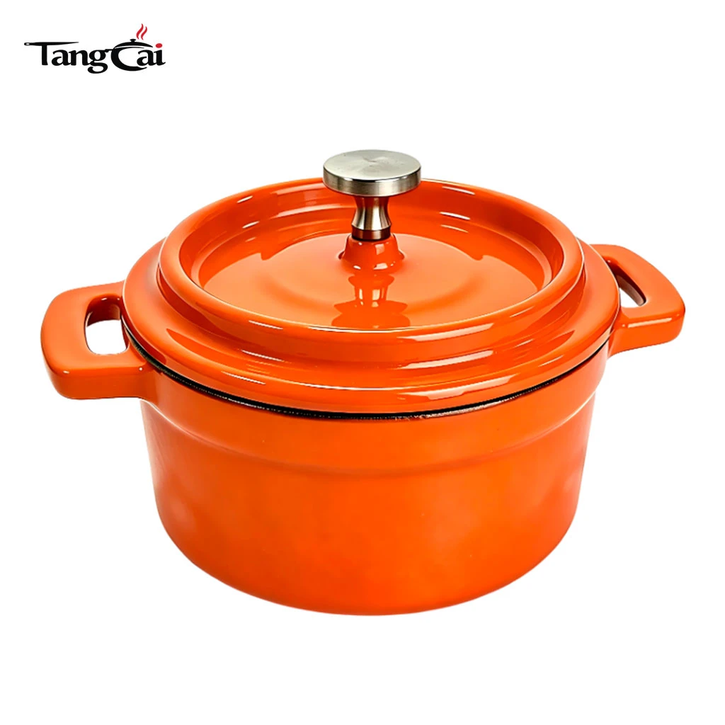 Mini Cocotte de hierro fundido esmaltado, horno holand&eacute;s peque&ntilde;o multicolor
