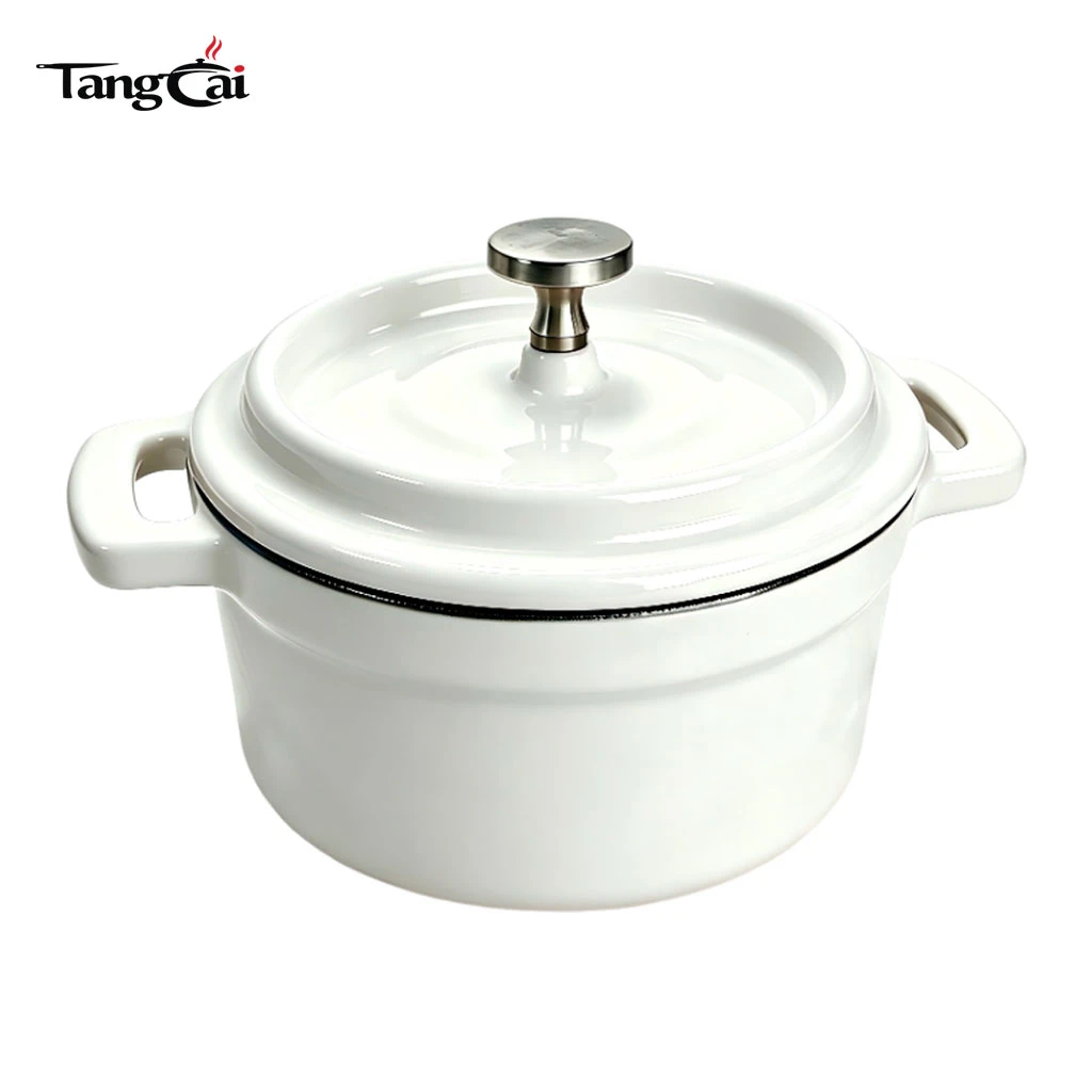 Mini Cocotte de hierro fundido esmaltado, horno holand&eacute;s peque&ntilde;o multicolor