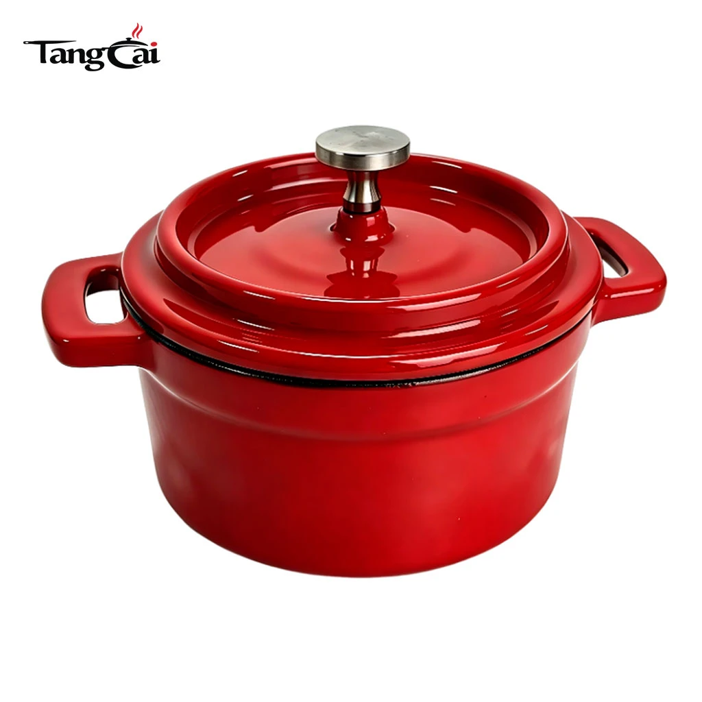 Mini Cocotte de hierro fundido esmaltado, horno holand&eacute;s peque&ntilde;o multicolor